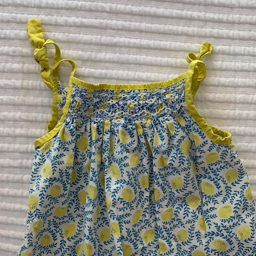 Baby Boden Lemon Romper 6-12mo
